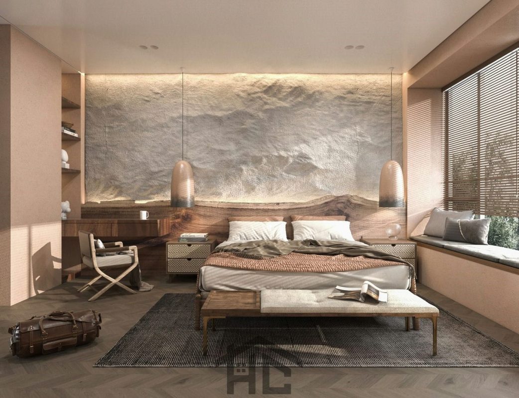 Thiết Kế Nội Thất Chung Cư 70m2 đẹp 2 Phòng Ngủ Trọn Gói 27 mau phong ngu dep phong cach Wabisabi 1
