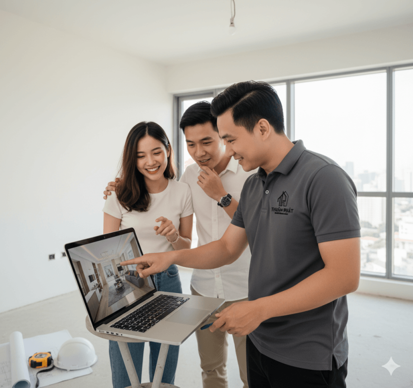 Báo Giá Thiết Kế Nội Thất Chung Cư 2PN Mới Nhất 2025 8 kien truc su Thuan Phat tu van thiet ke noi that 1