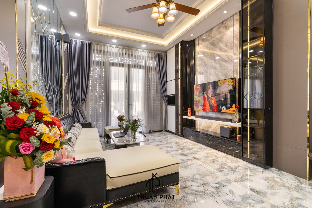 Thi công nội thất nhà phố hiện đại 260m2 tại Bình Tân